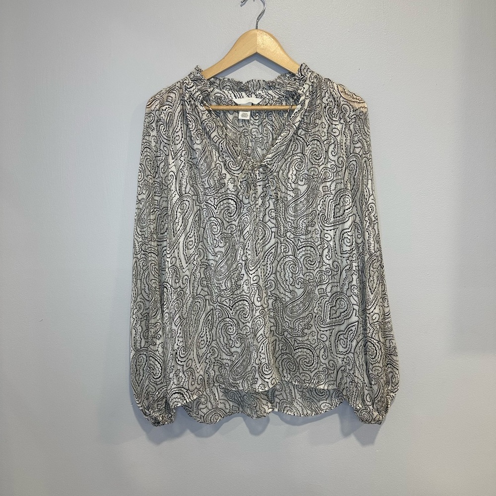 H&M Silver Black Gray Blouse